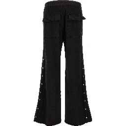 Black Cotton Flared Pants