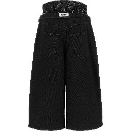 Black Cotton Cropped Jeans