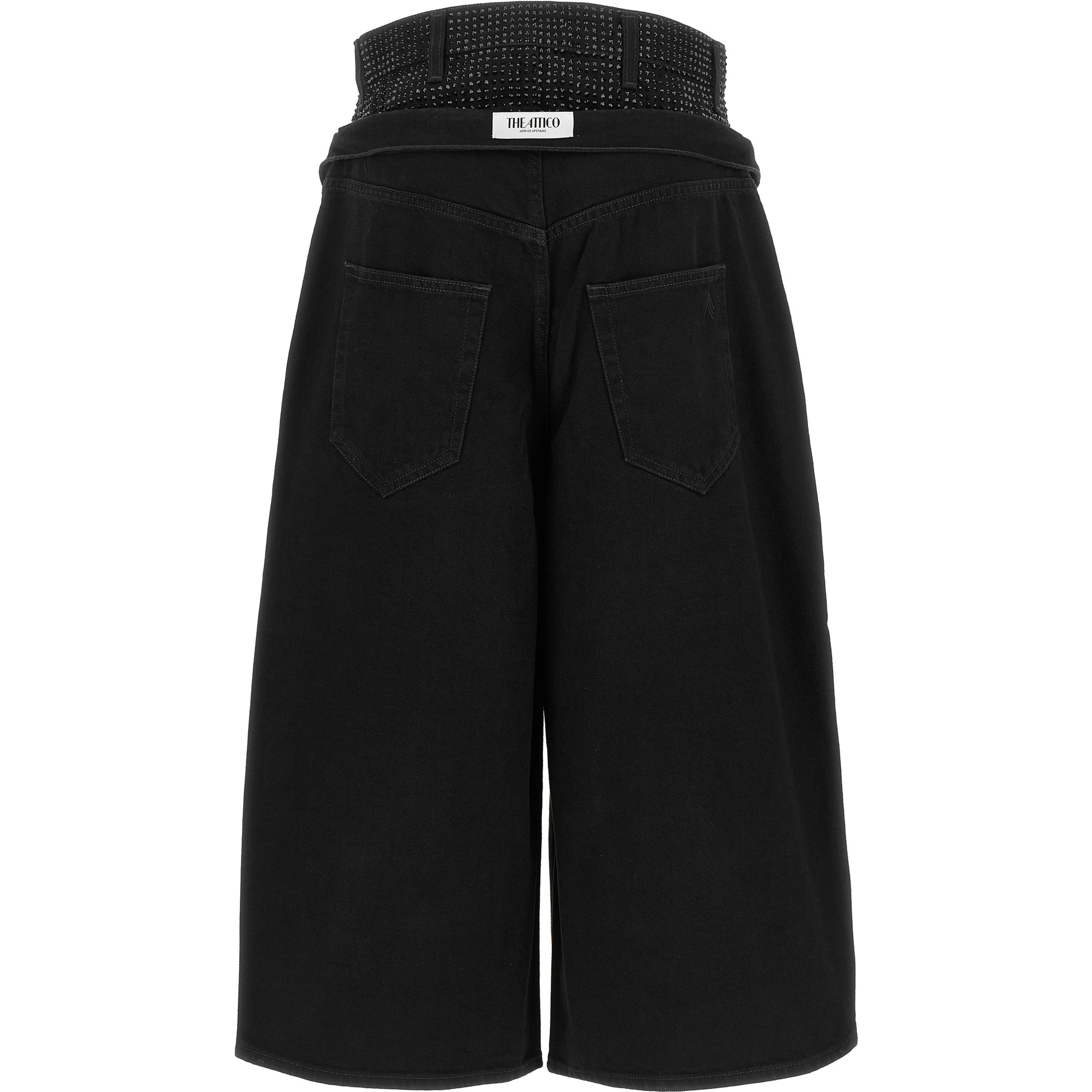 Black Cotton Cropped Jeans