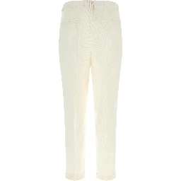 White Cotton Casual Pants