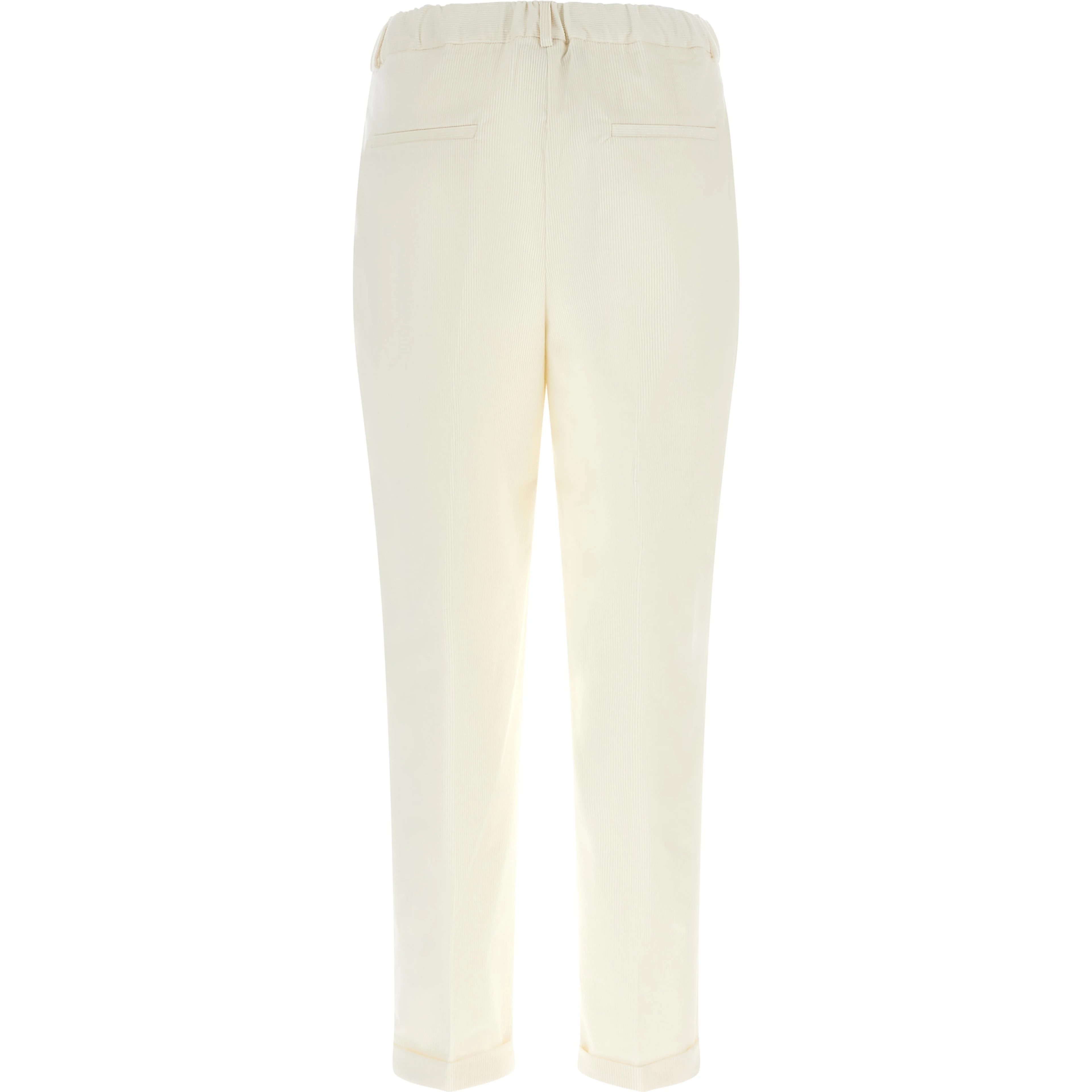 White Cotton Casual Pants