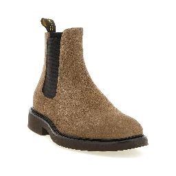 Beige Lamb Leather Ankle Boots