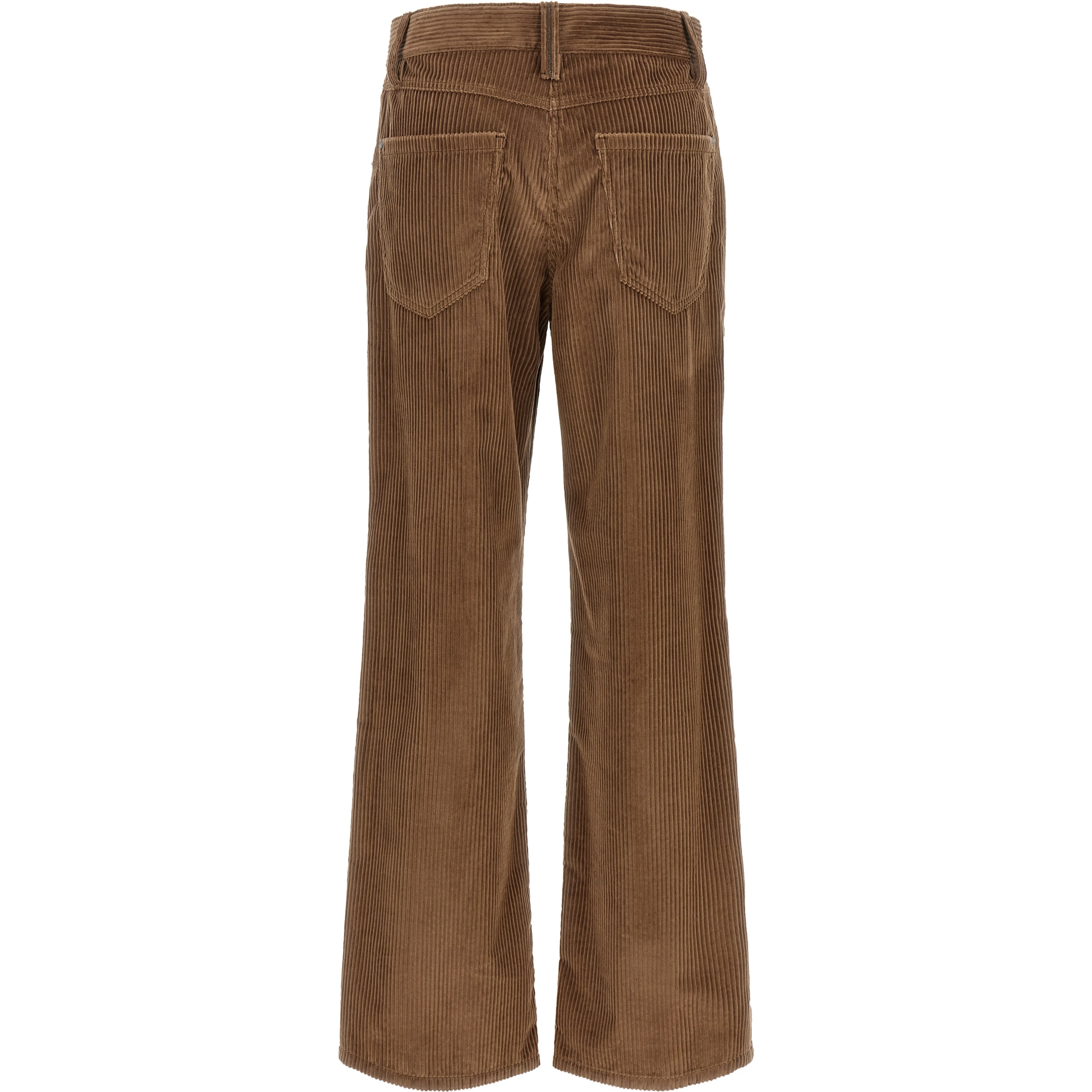 Brown Cotton Casual Pants