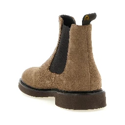Beige Lamb Leather Ankle Boots