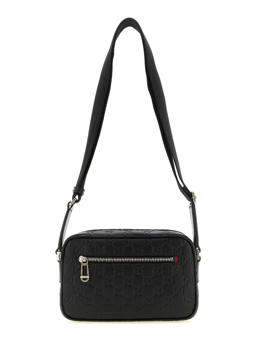 Black Calfskin Crossbody Bag