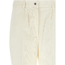 White Cotton Casual Pants