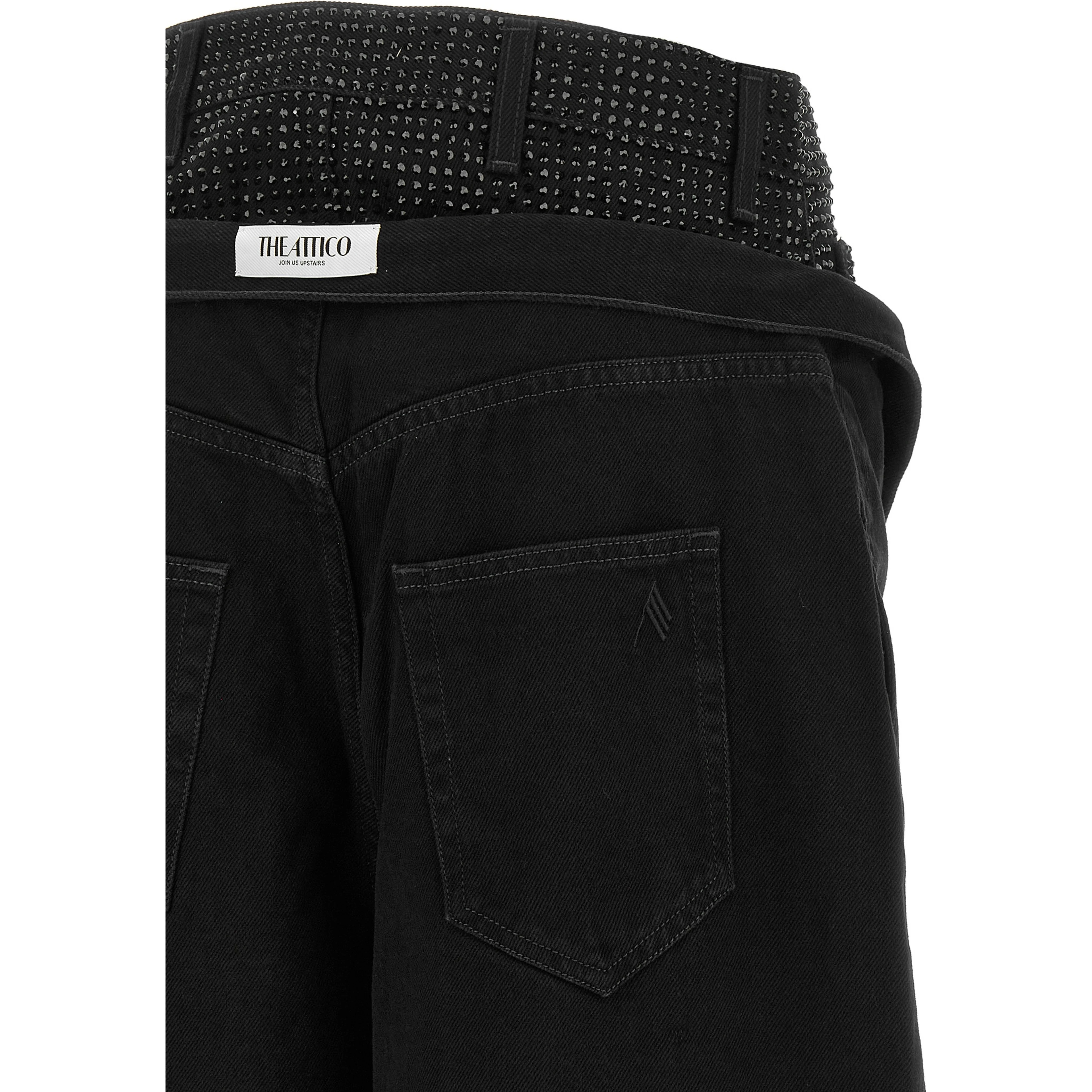 Black Cotton Cropped Jeans