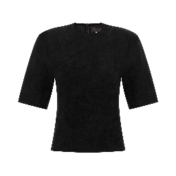 Black Lamb Leather T-Shirt