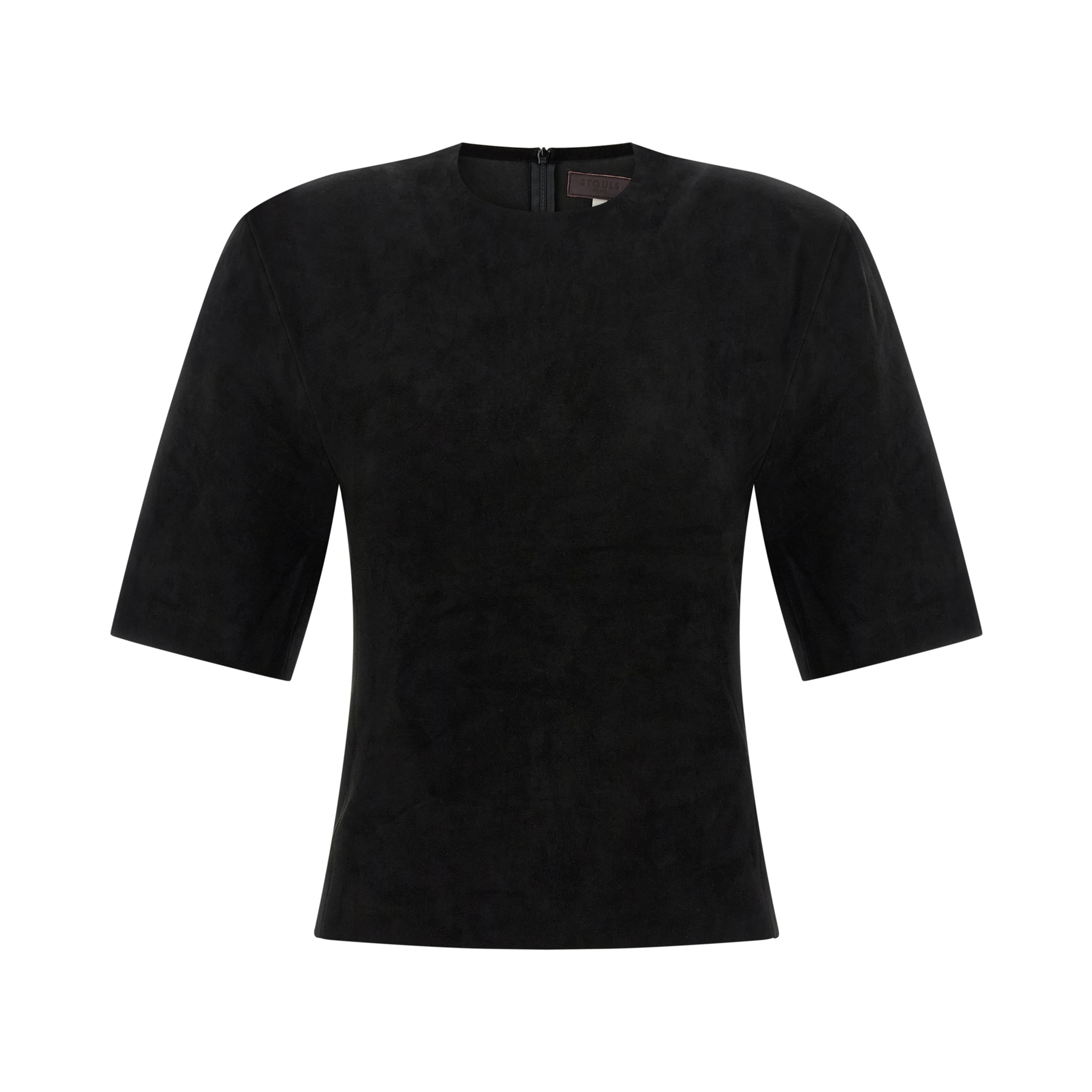 Black Lamb Leather T-Shirt
