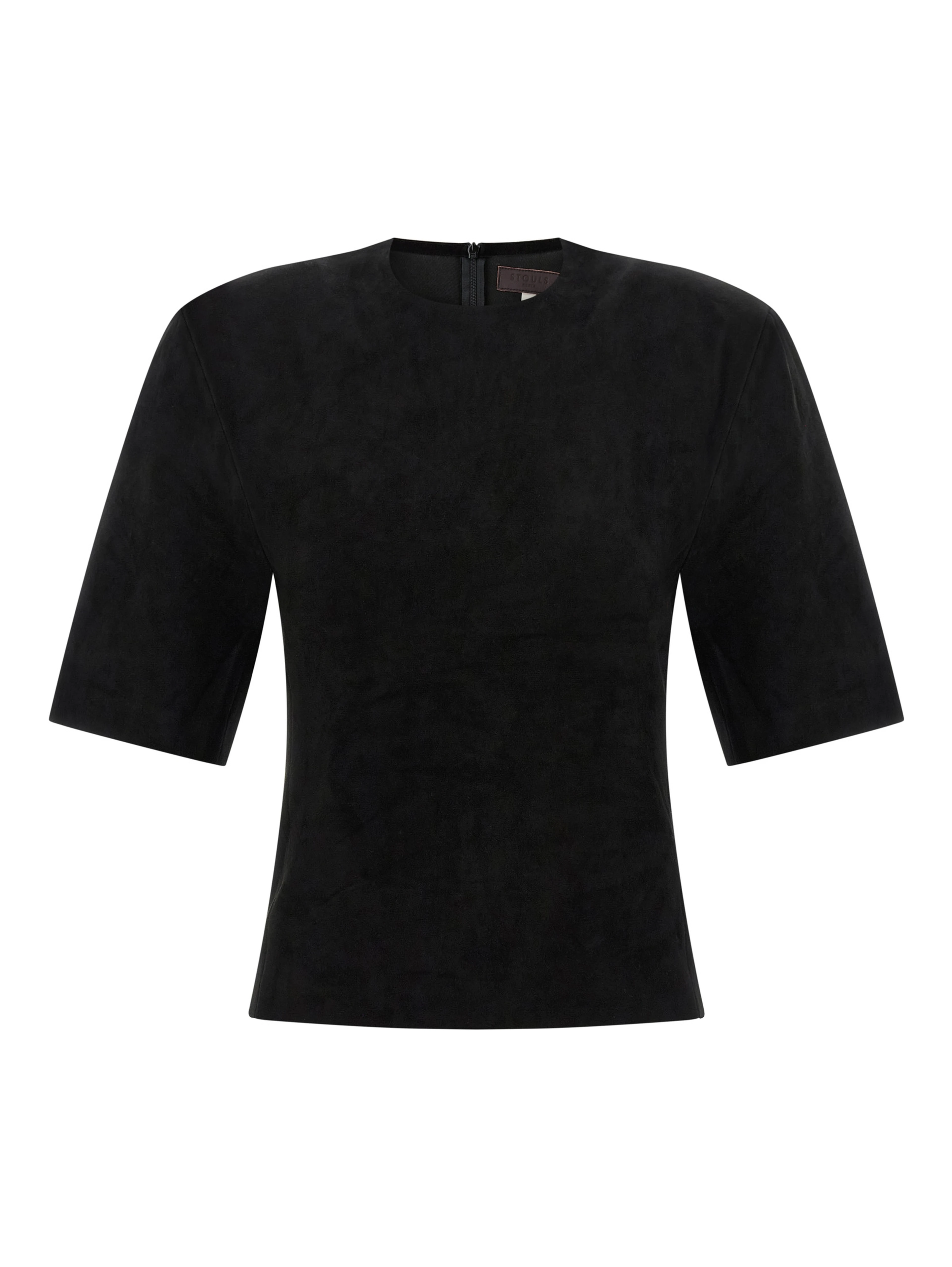 Black Lamb Leather T-Shirt