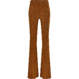 Brown Lamb Leather Flared Pants