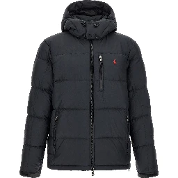 Black Polyester Full-Length Jacket