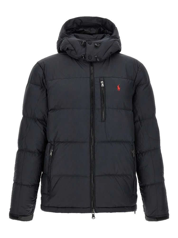 Black Polyester Full-Length Jacket