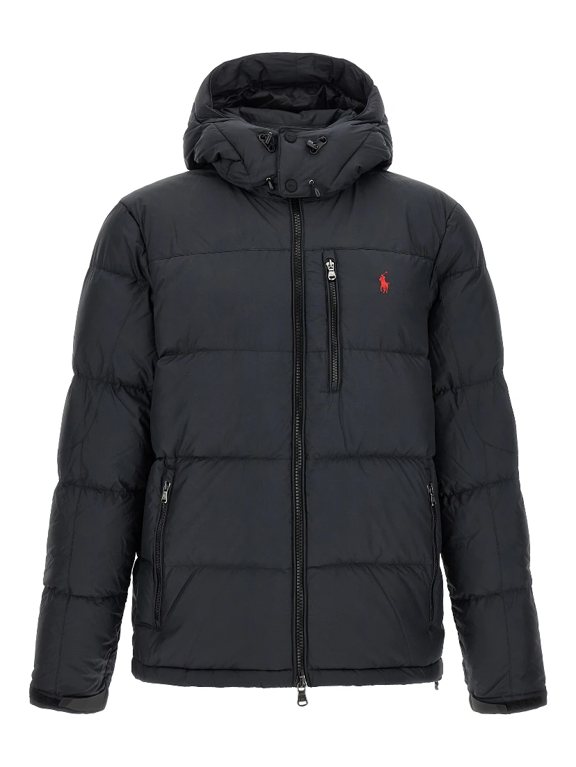 Black Polyester Full-Length Jacket