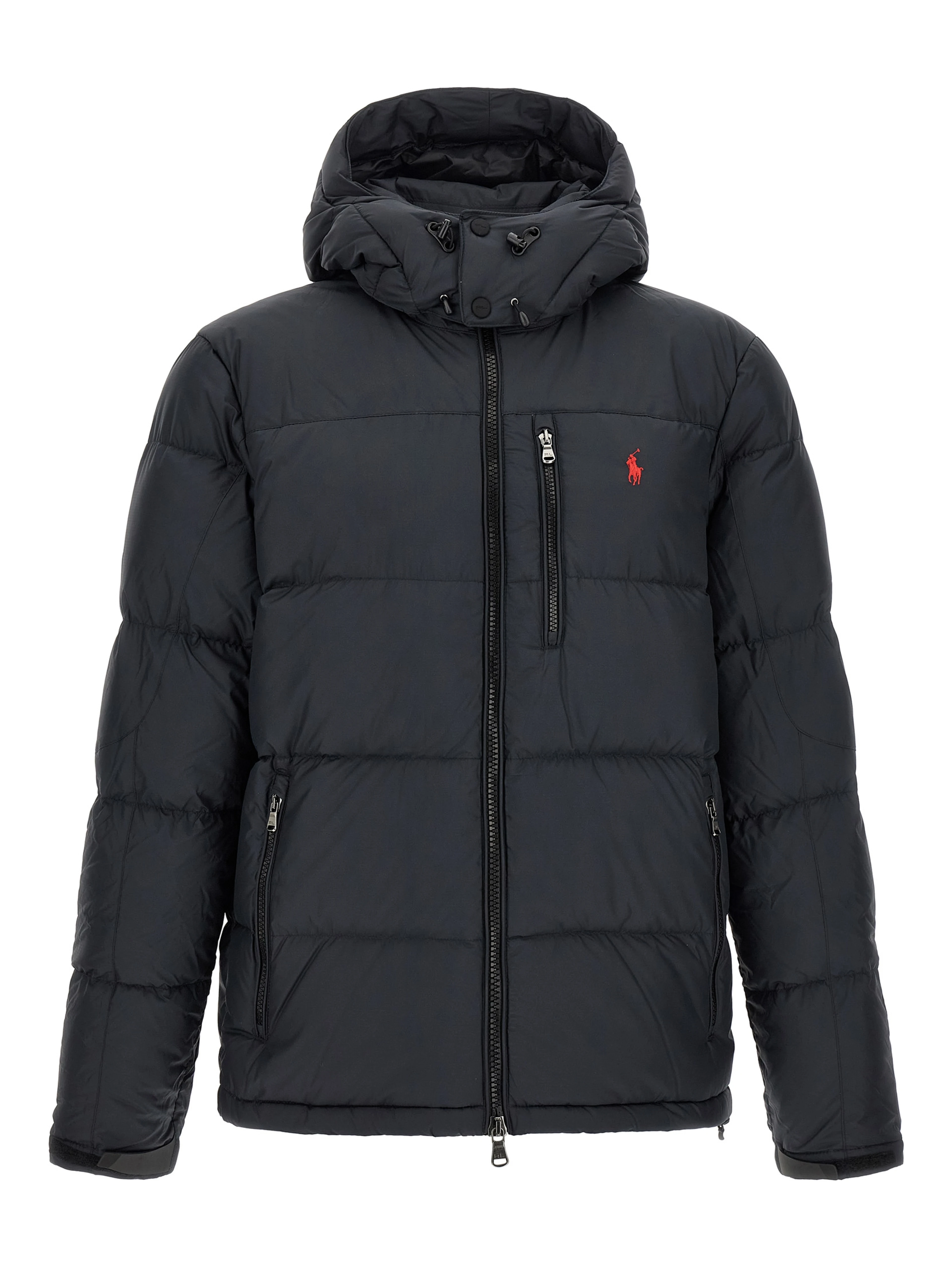 Black Polyester Full-Length Jacket