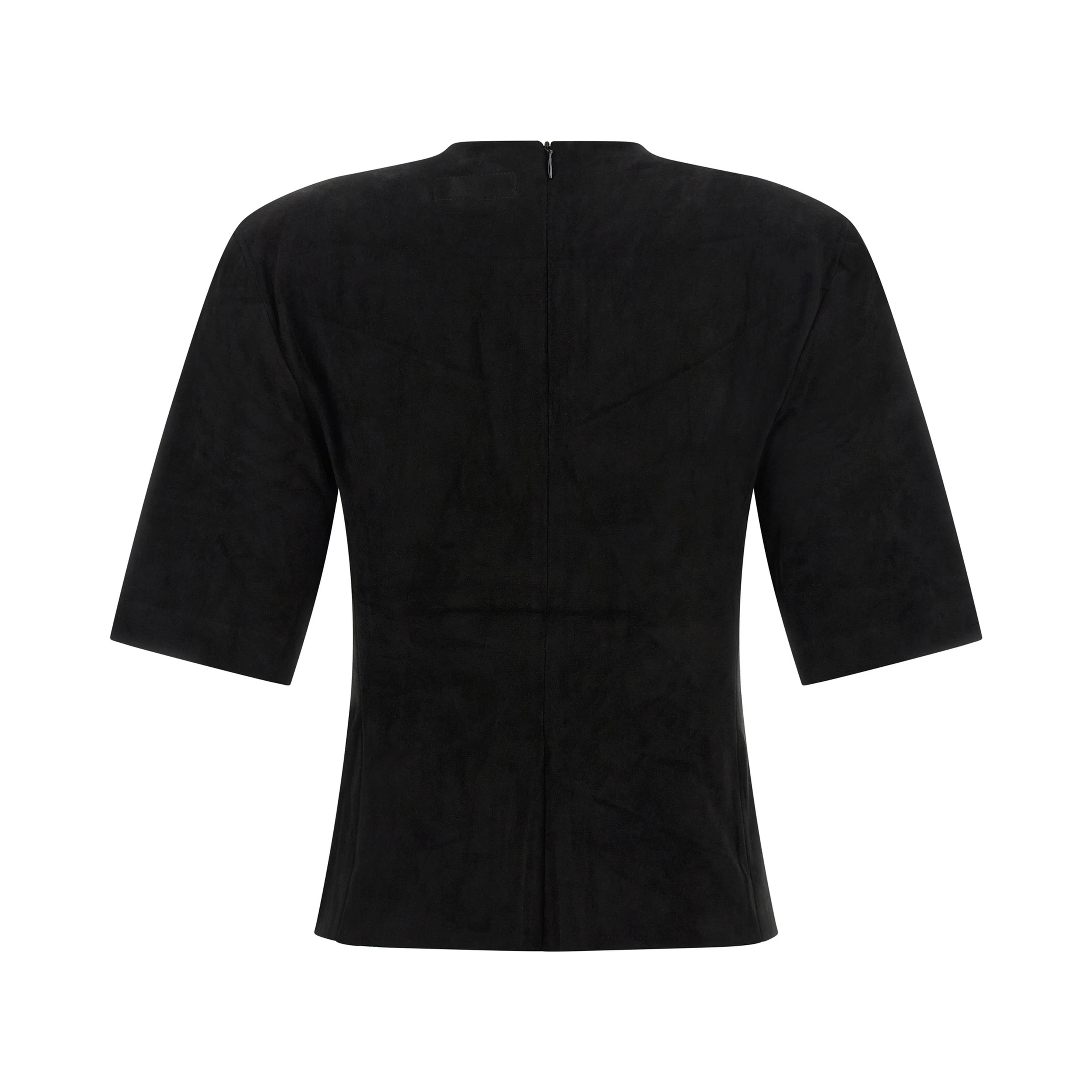 Black Lamb Leather T-Shirt