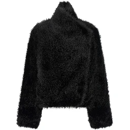 Black Polyester Full-Length Jacket