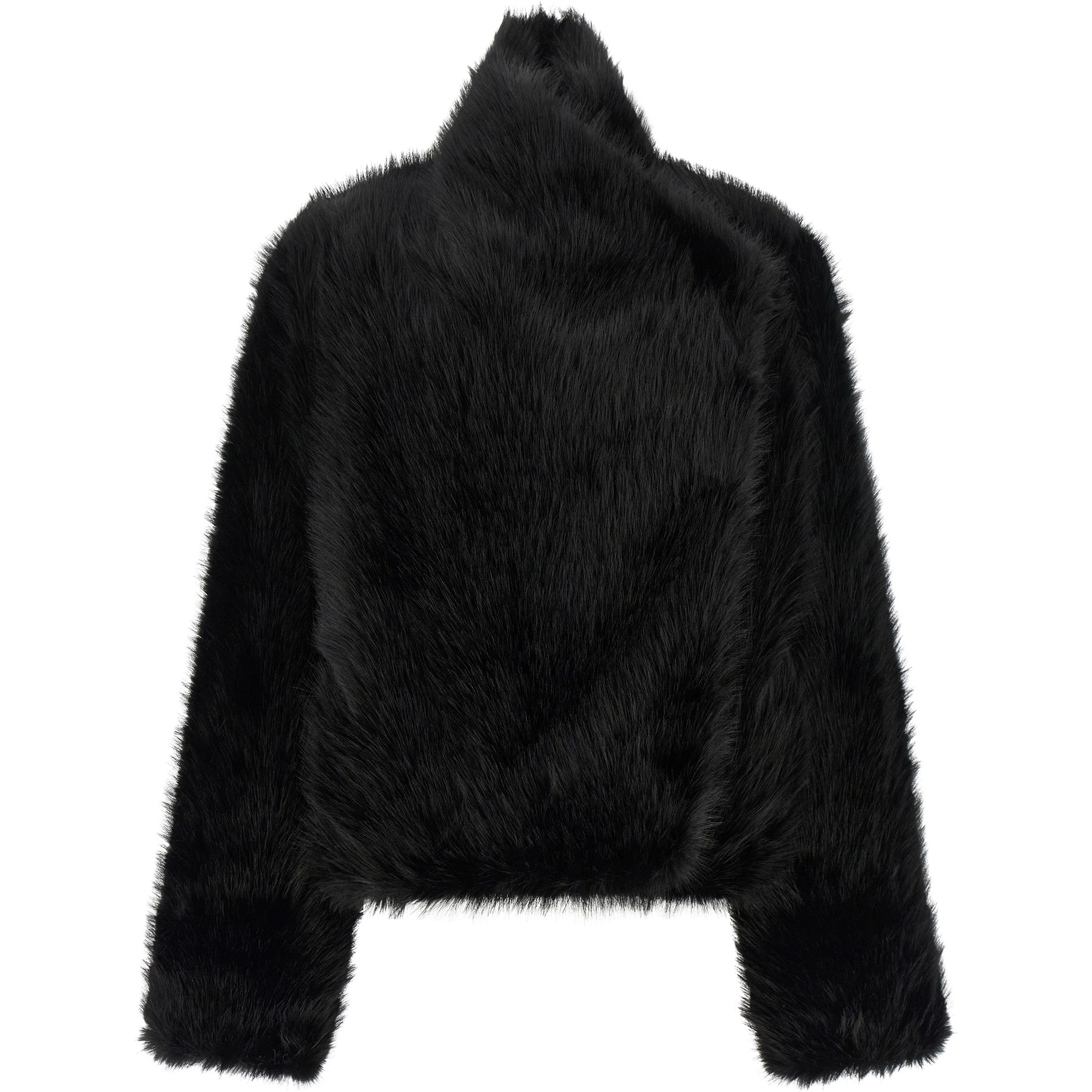 Black Polyester Full-Length Jacket