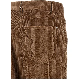 Brown Cotton Casual Pants