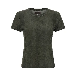 Gray Lamb Leather T-Shirt