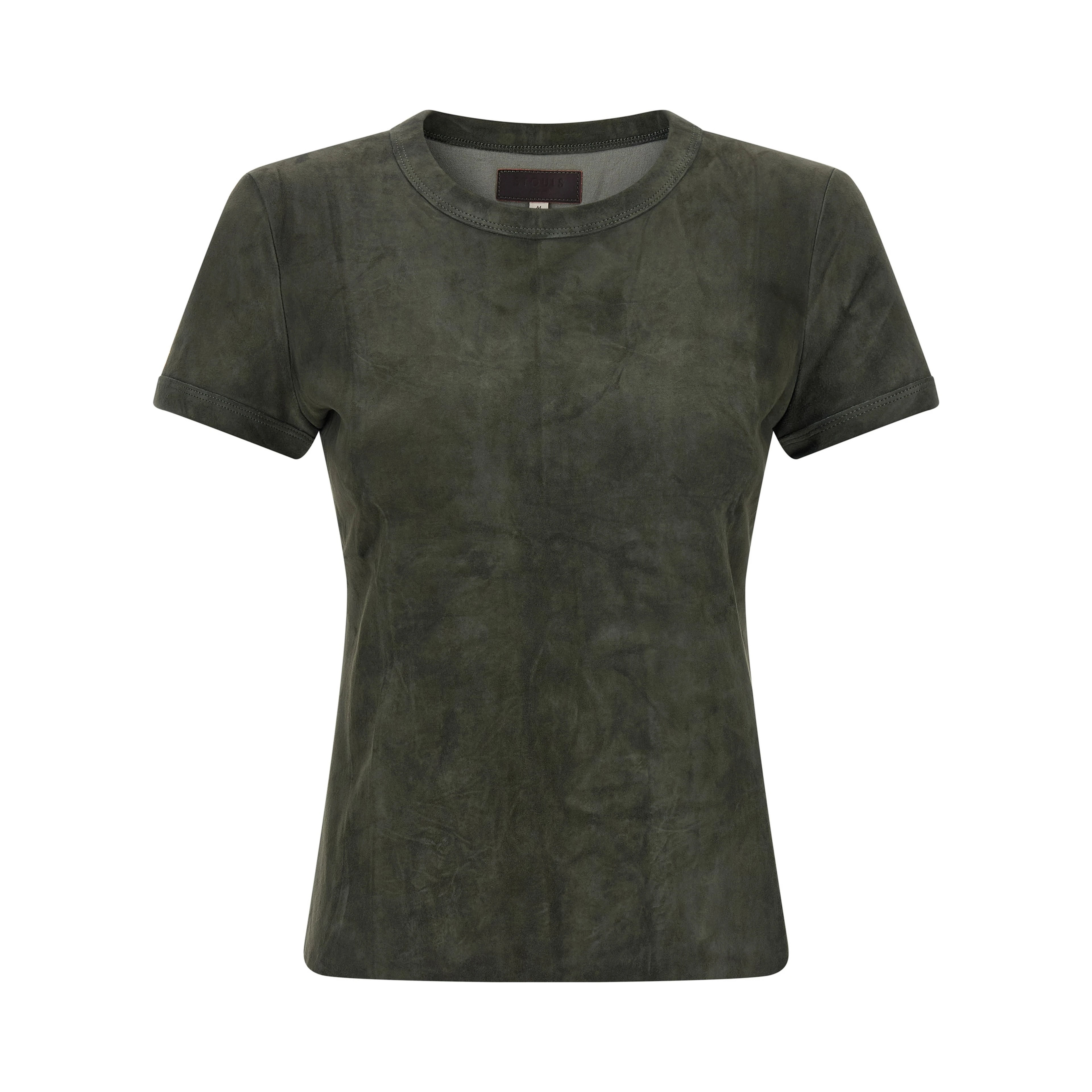 Gray Lamb Leather T-Shirt