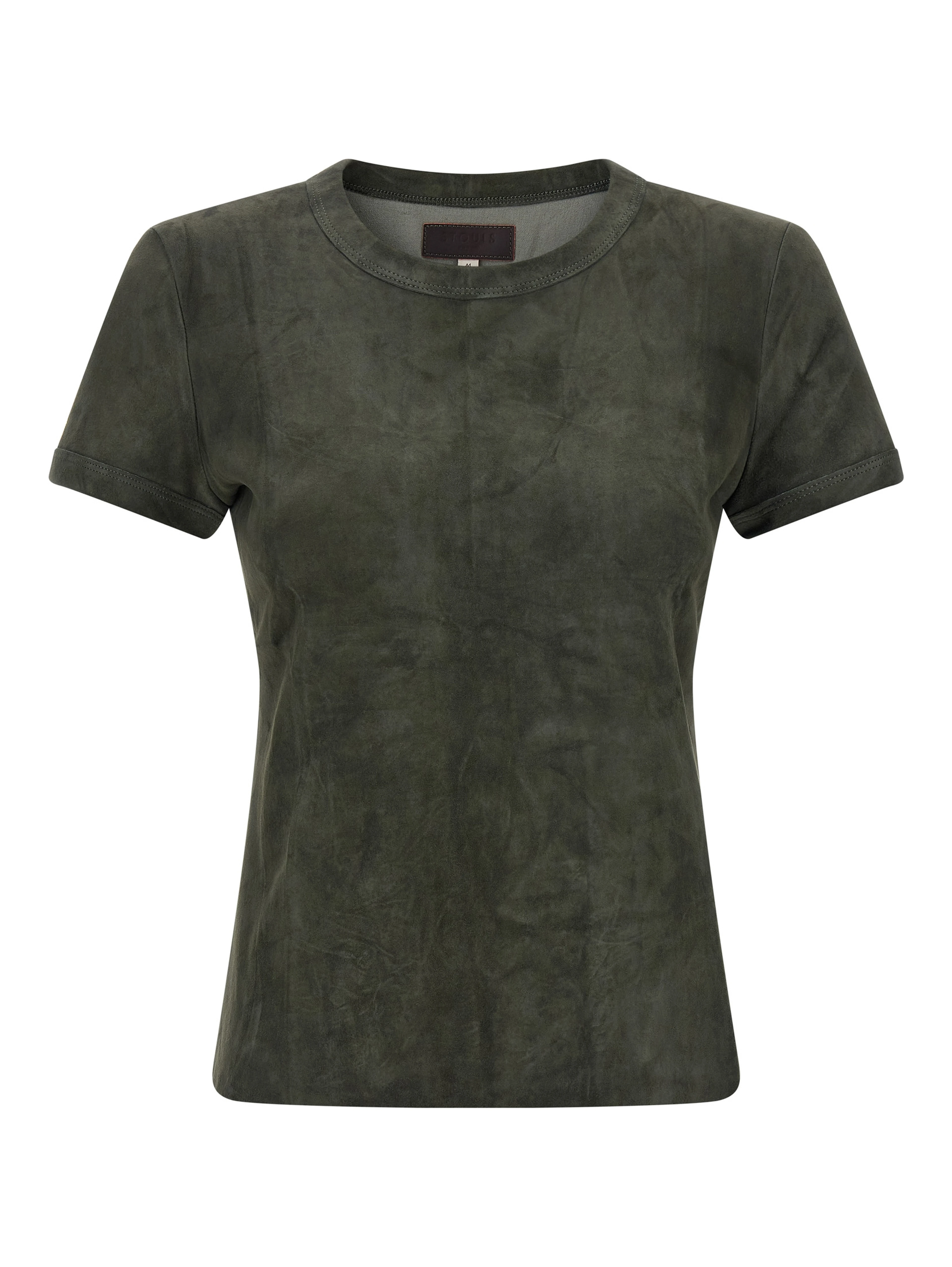 Gray Lamb Leather T-Shirt