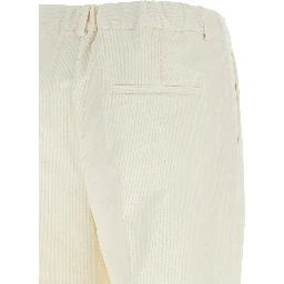 White Cotton Casual Pants
