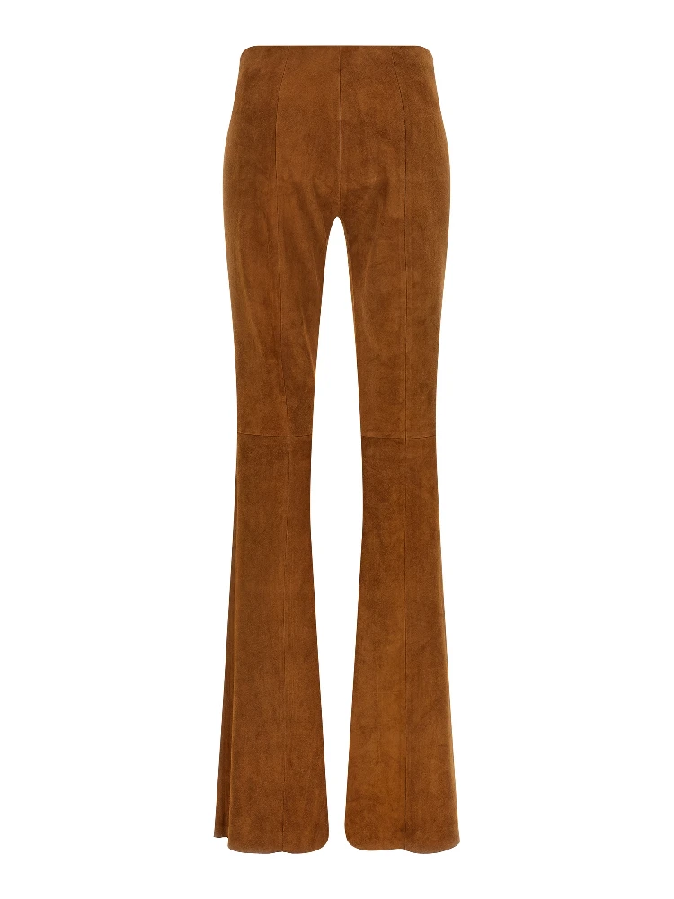 Brown Lamb Leather Flared Pants alternative