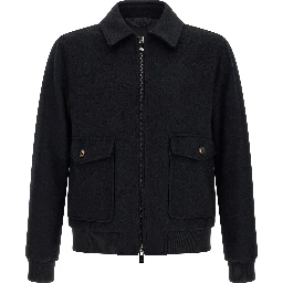Black Wool Bomber