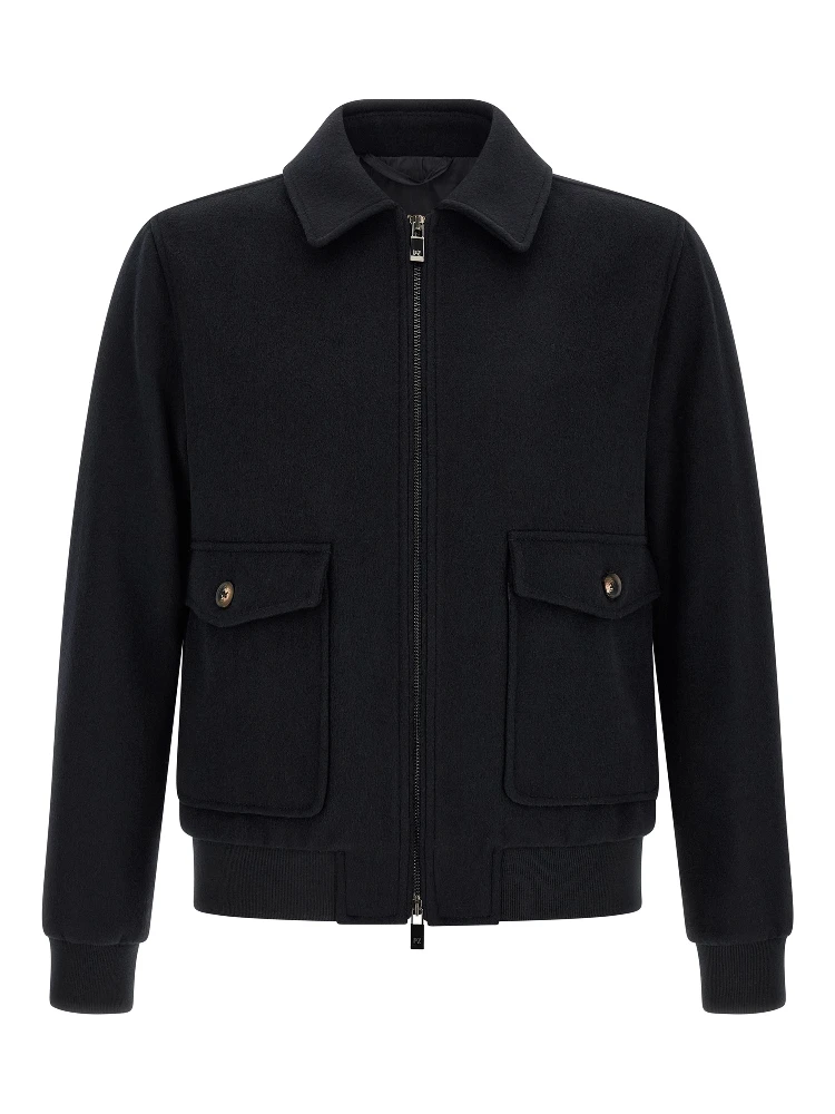 Black Wool Bomber