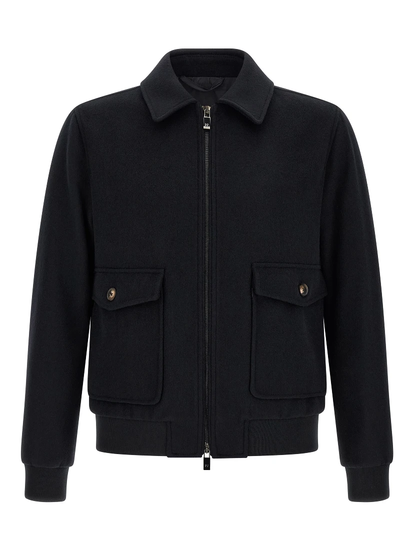 Black Wool Bomber