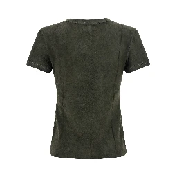 Gray Lamb Leather T-Shirt
