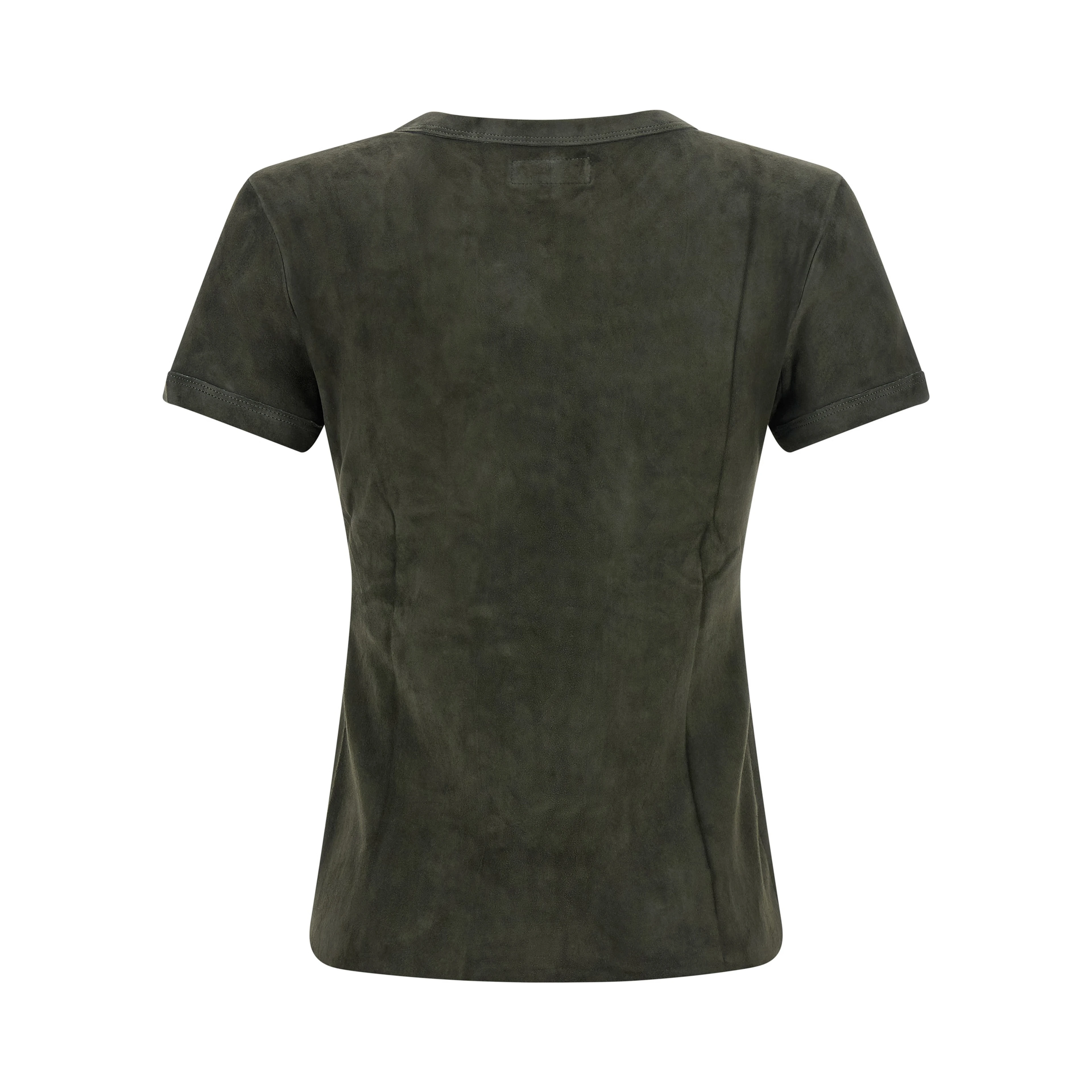 Gray Lamb Leather T-Shirt