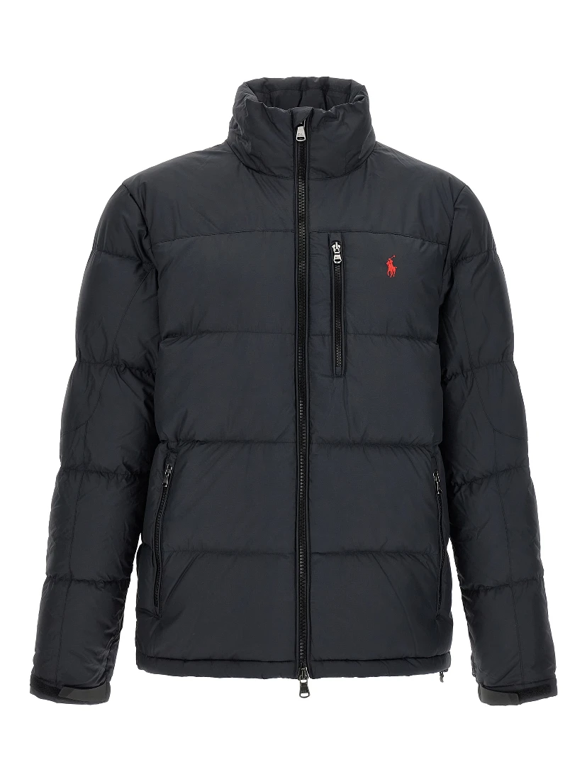 Black Polyester Full-Length Jacket