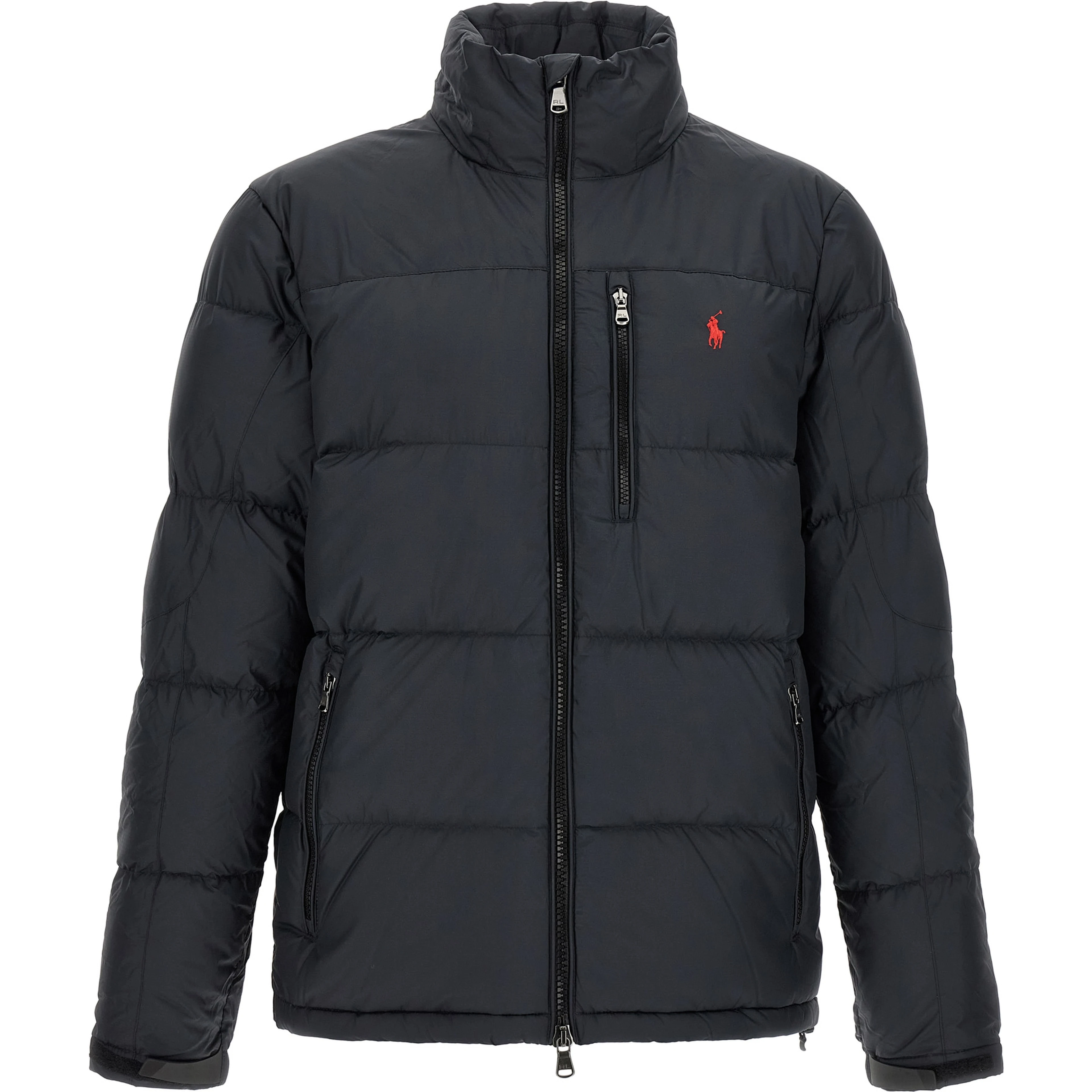 Black Polyester Full-Length Jacket