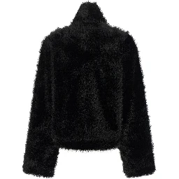Black Polyester Full-Length Jacket