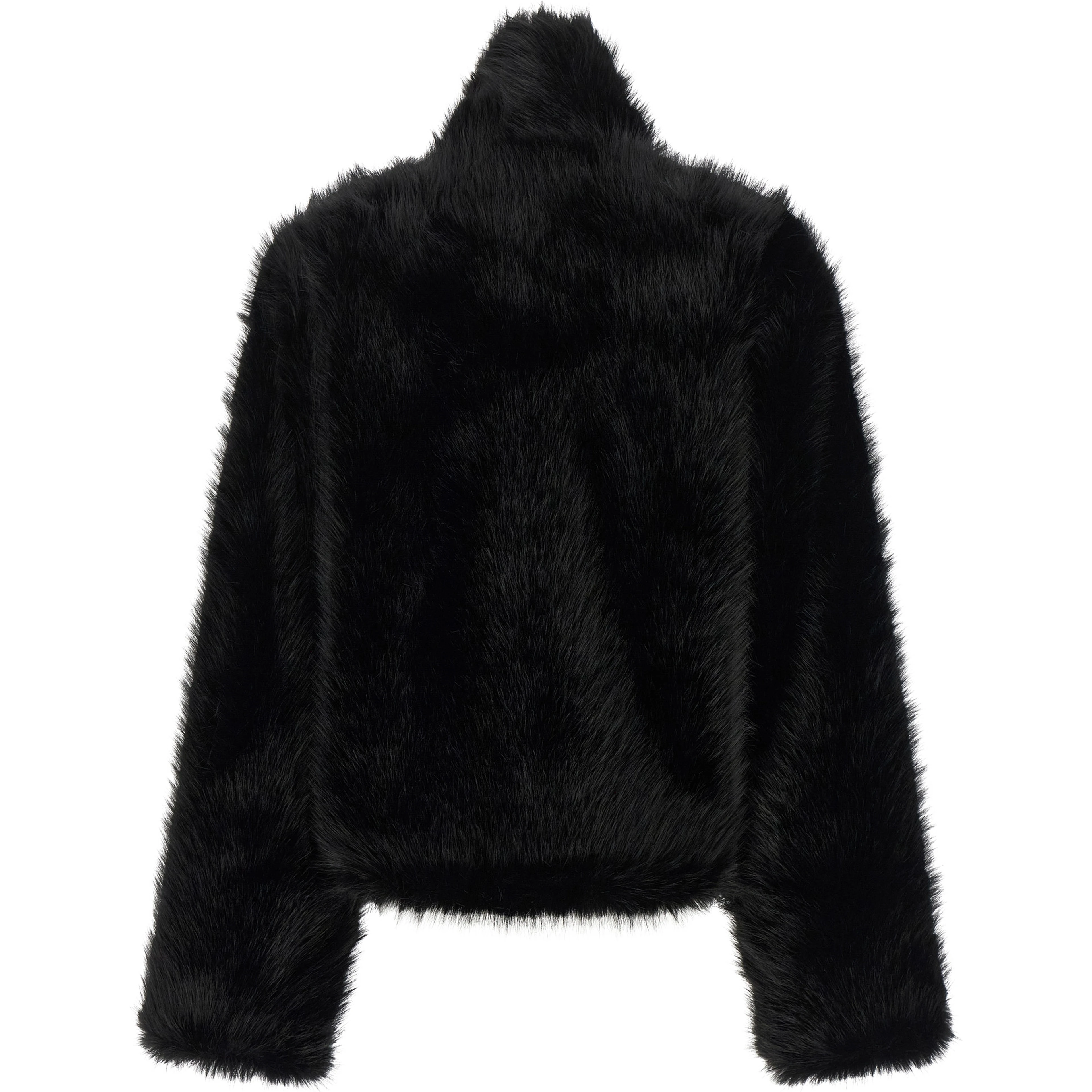 Black Polyester Full-Length Jacket