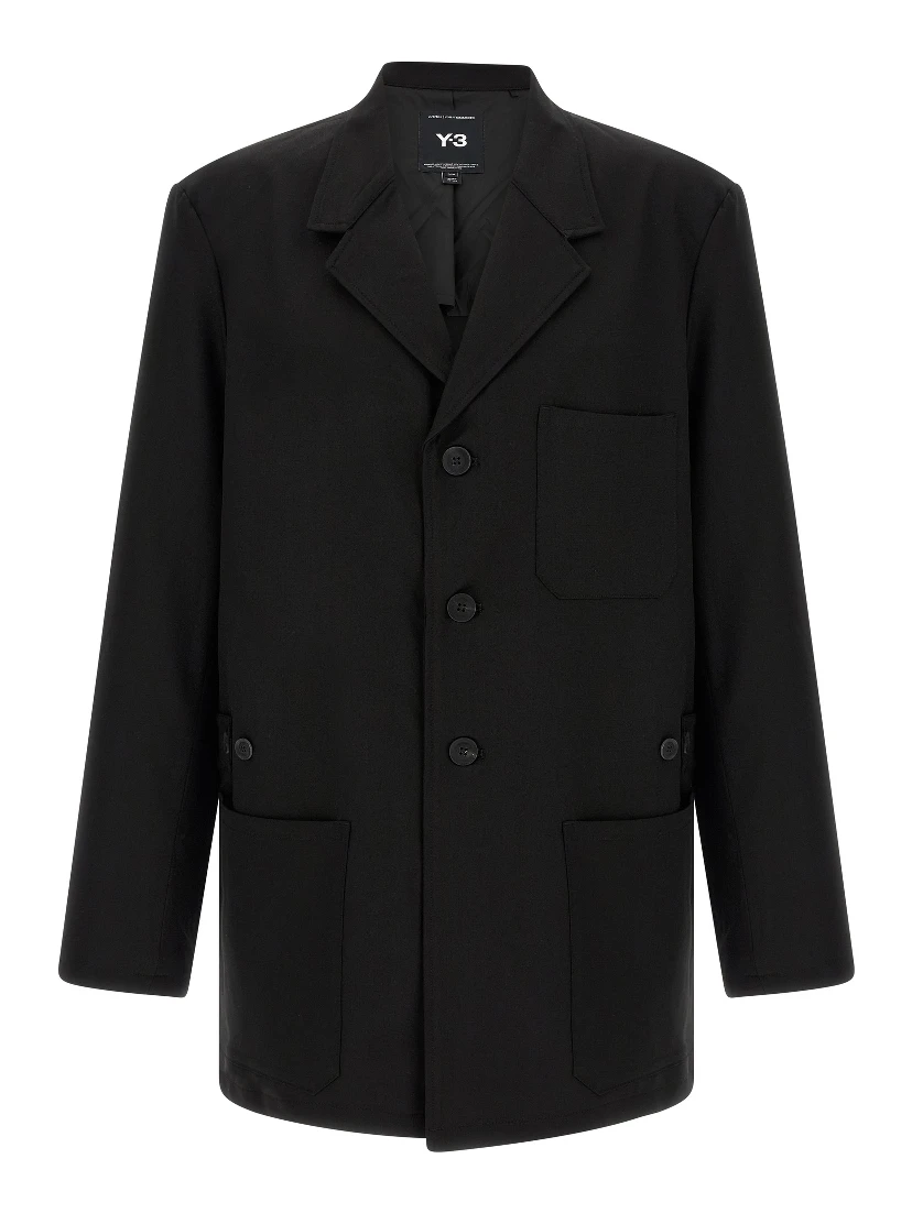 Black Wool Full-Length Jacket