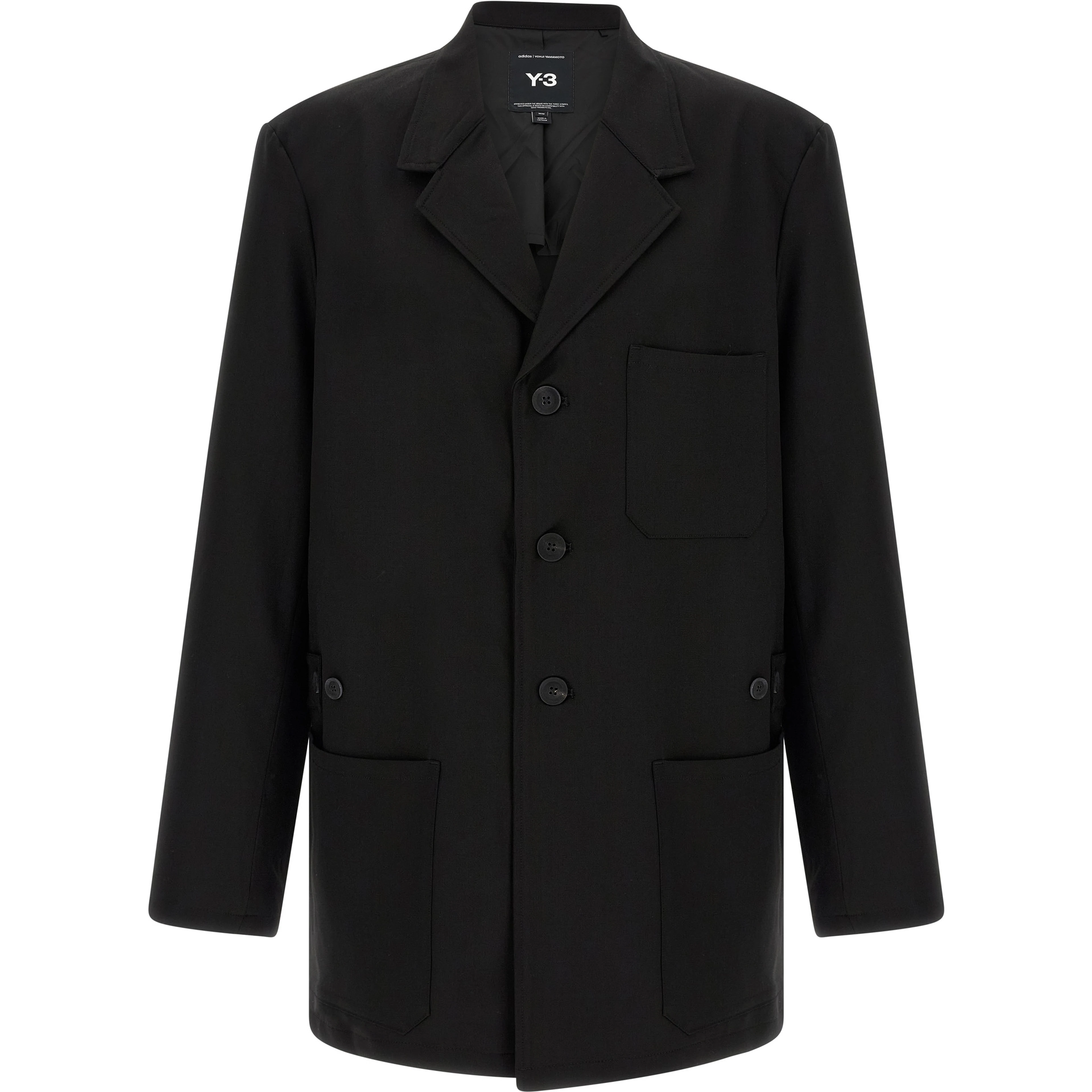 Black Wool Full-Length Jacket