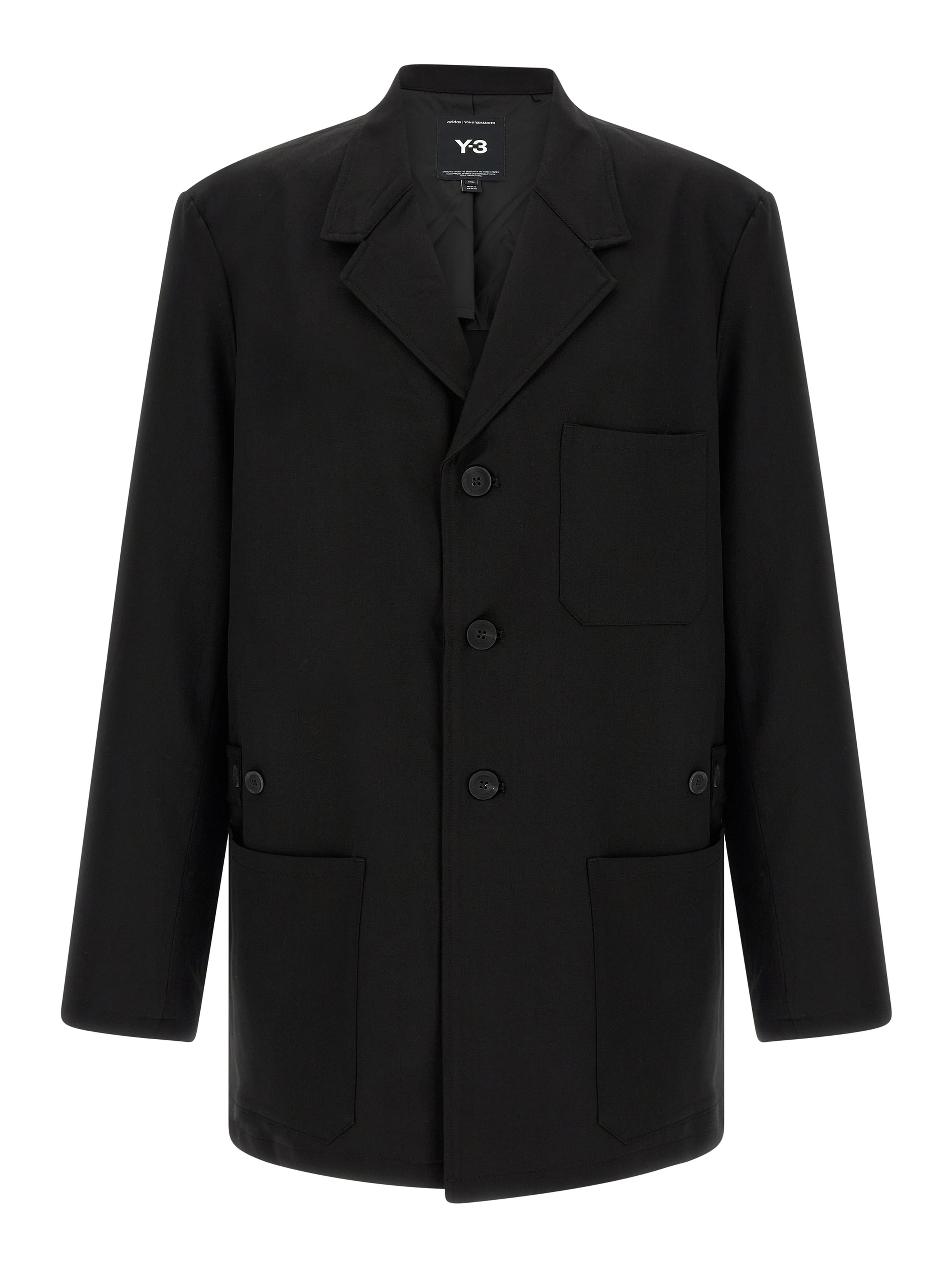 Black Wool Full-Length Jacket