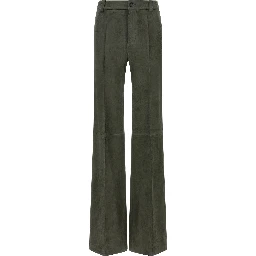 Gray Lamb Leather Pants