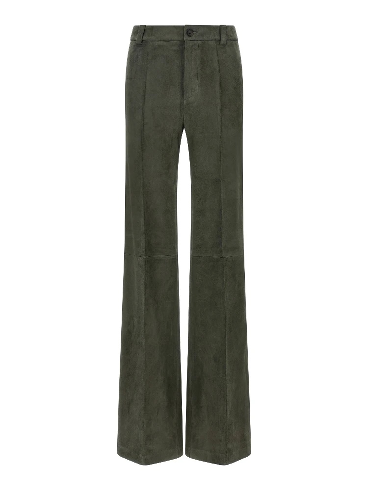 Gray Lamb Leather Pants