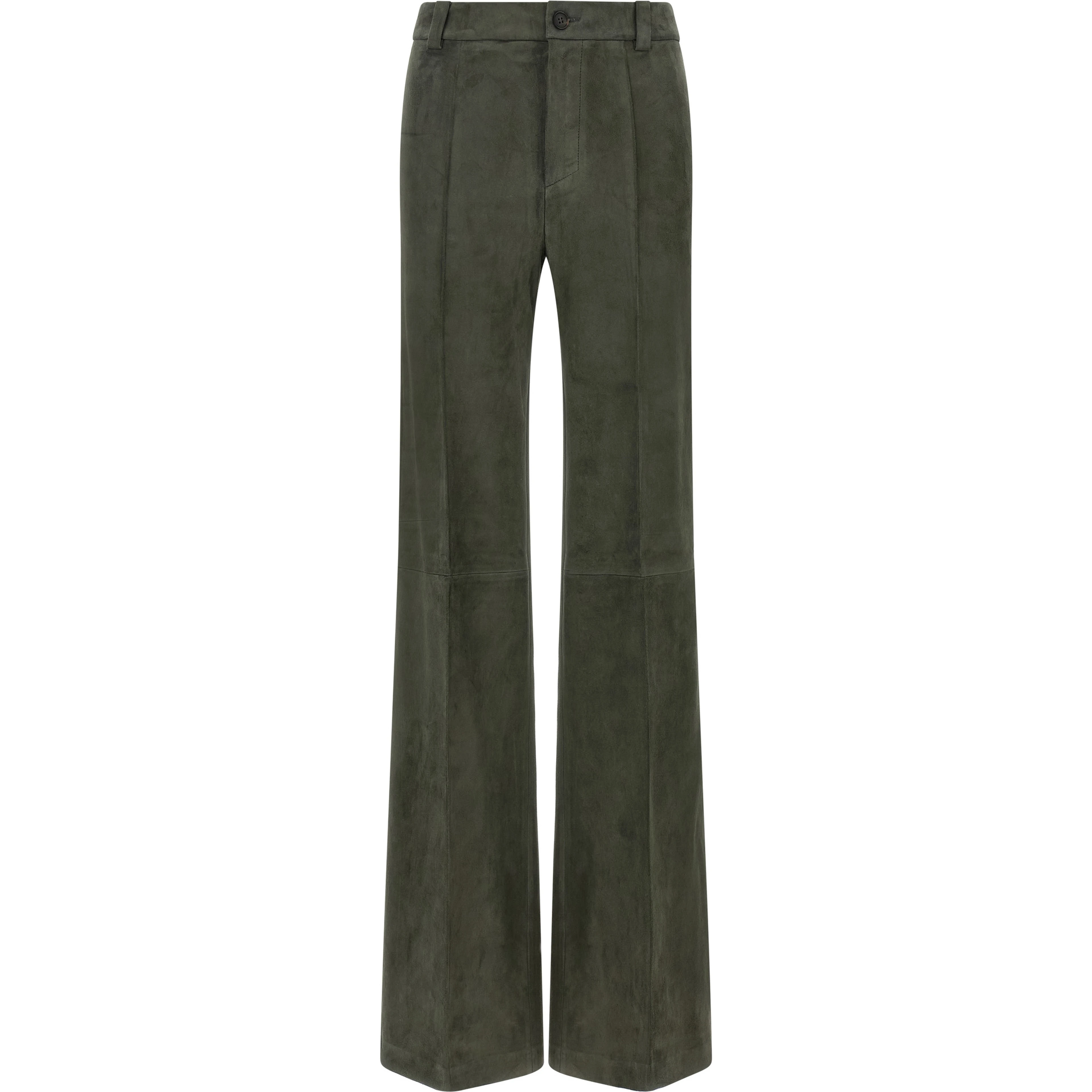 Gray Lamb Leather Pants