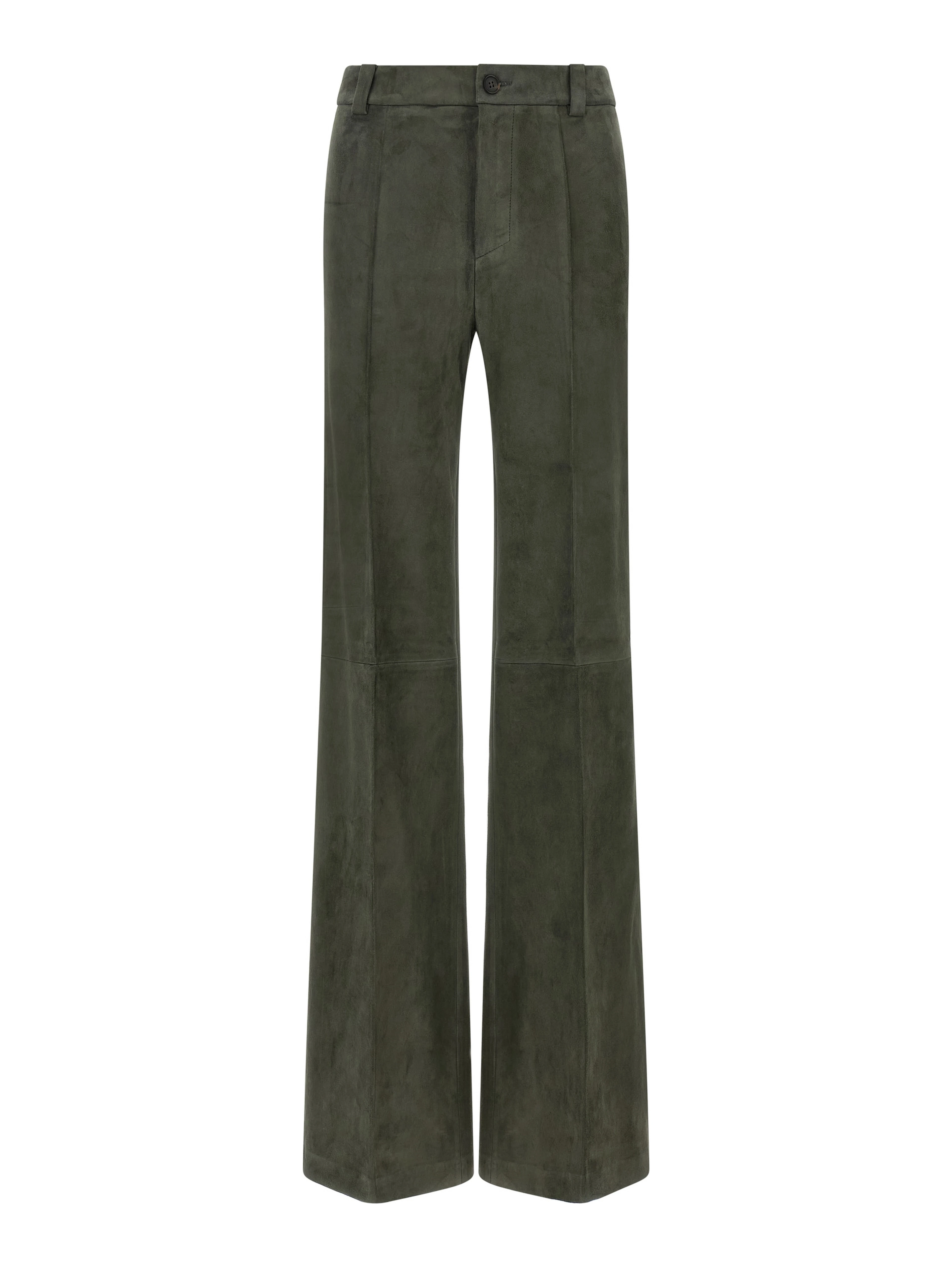 Gray Lamb Leather Pants