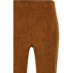 Brown Lamb Leather Flared Pants