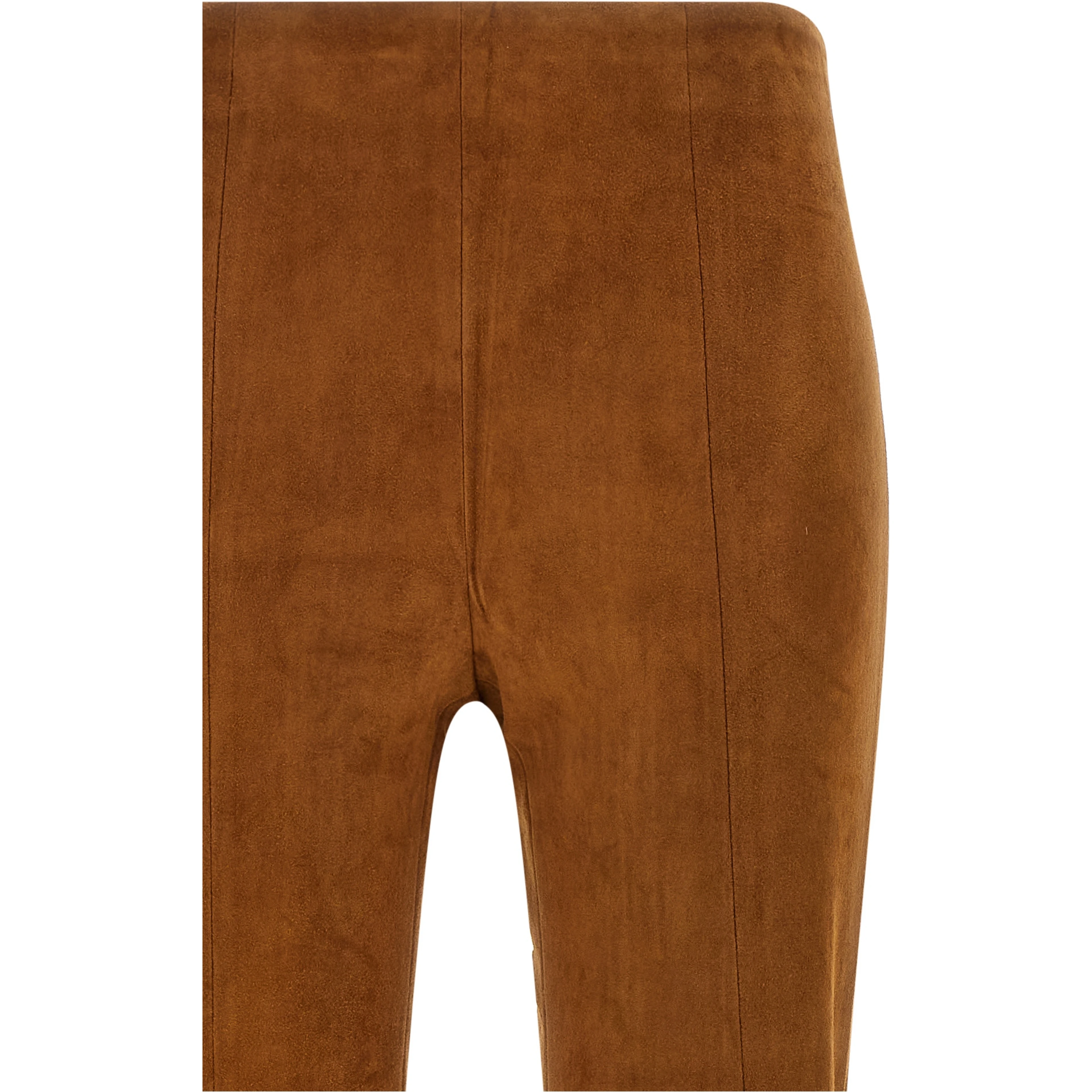 Brown Lamb Leather Flared Pants