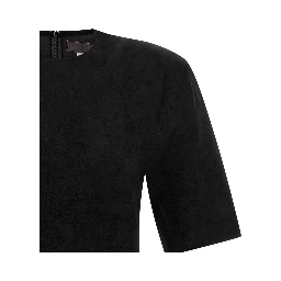 Black Lamb Leather T-Shirt
