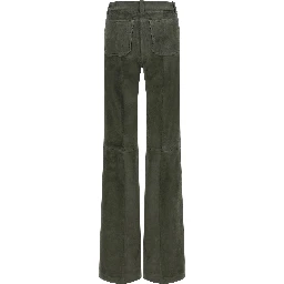Gray Lamb Leather Pants