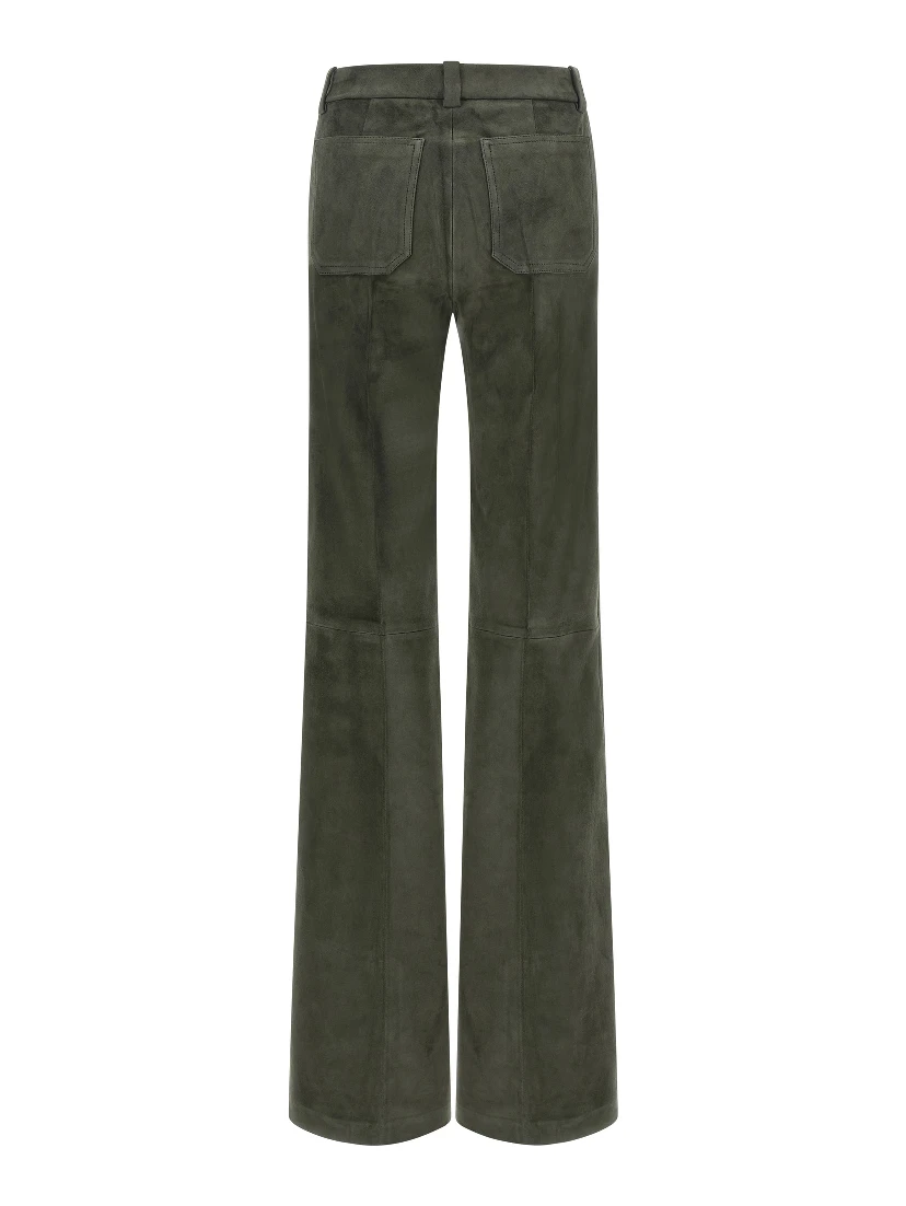 Gray Lamb Leather Pants