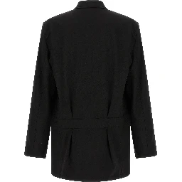 Black Wool Full-Length Jacket